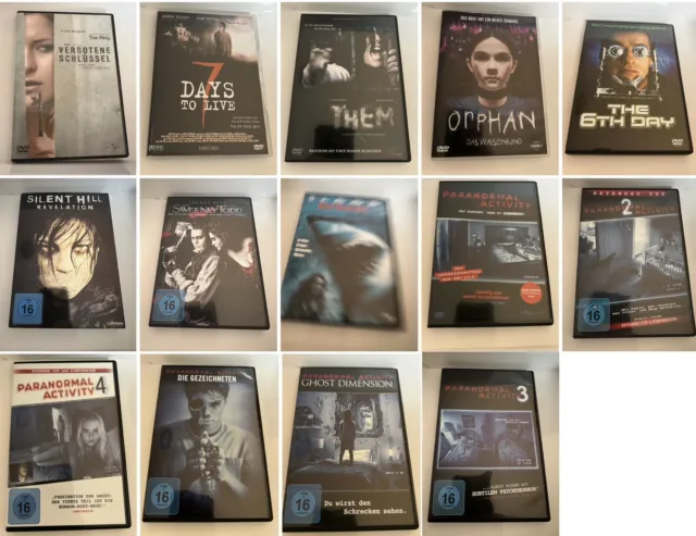 DVD Sammlung 14 Filme - Horror - Paranormal Activity - Silent Hill - Orphan