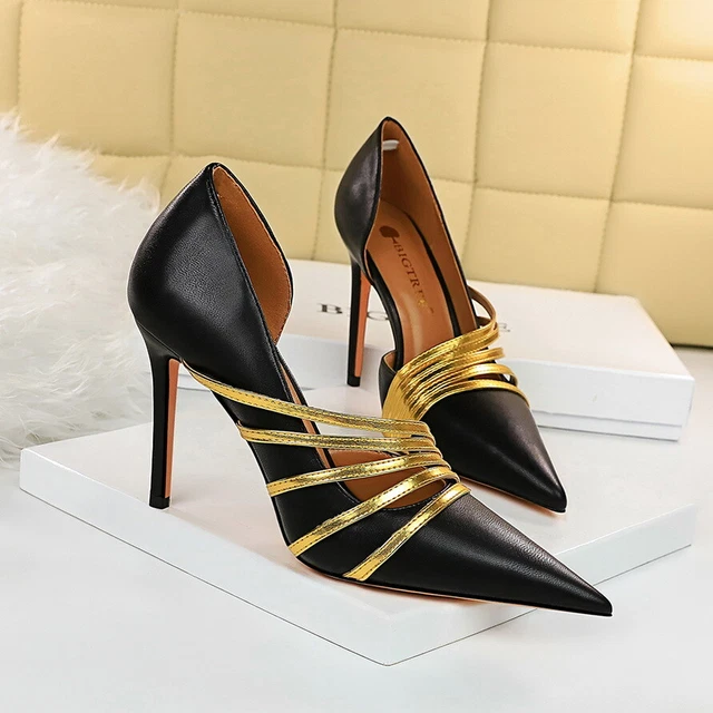 Women Stiletto Slip on High Heels Sexy Court Pumps Pointed Toe Party Dress Shoes