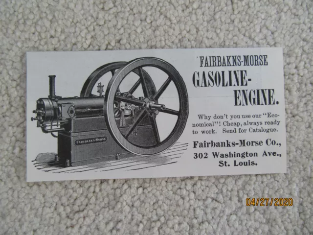 1899 Original Ad - Fairbanks-Morse Gasoline Engine (St. Louis)