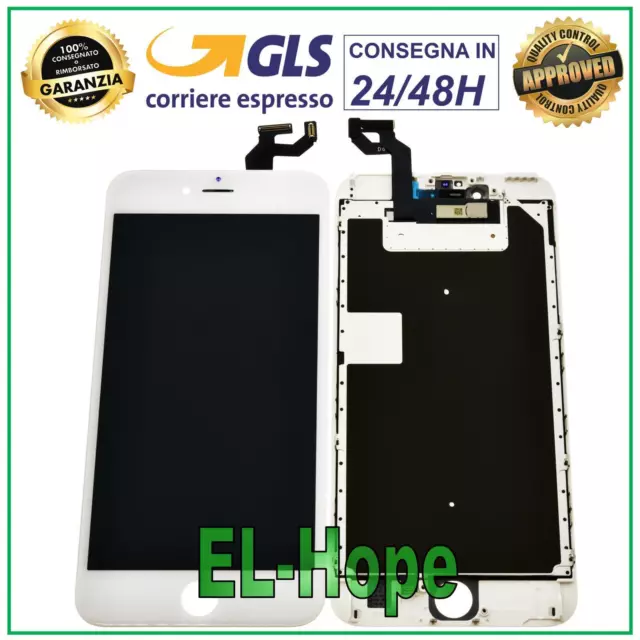 Display Lcd Apple Iphone 6S Plus Touch Screen Vetro Bianco Pari Originale