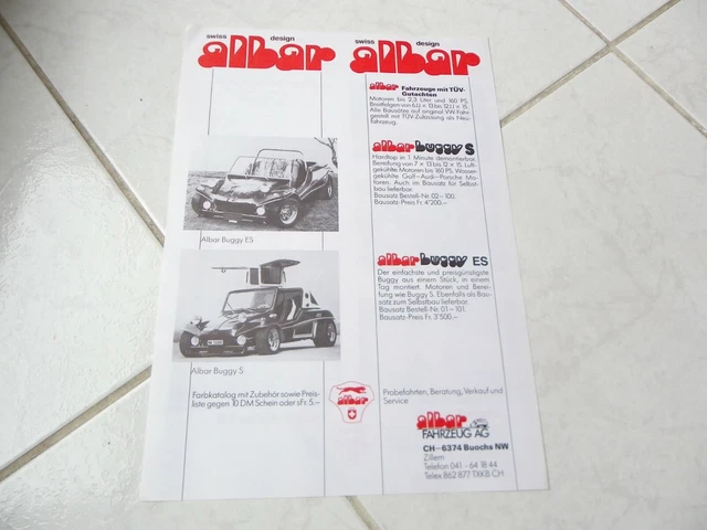 Brochure Volkswagen Coccinelle Albar Conversion – 1981 – Saloon