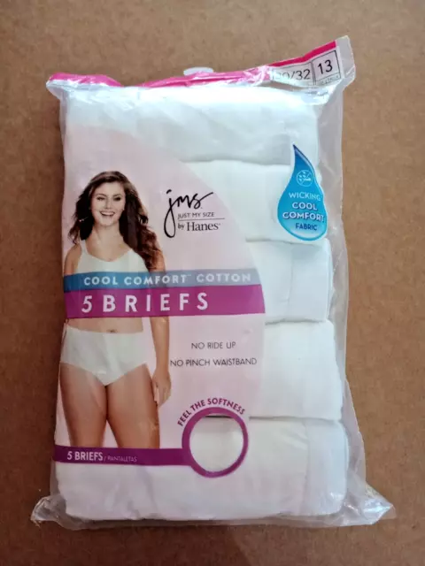 VINTAGE JUST MY Size Pack of 3 White Cotton Briefs #1610 Size 10 Panties  46-48 $18.00 - PicClick