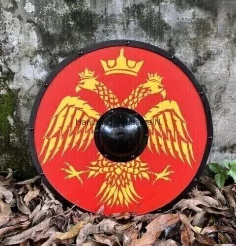 Medieval Norse Stylish Wooden Shield Viking Handmade Authentic Armor Replica