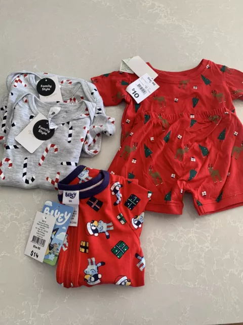 BABY BOYS CLOTHING Suits Size 00 Bluey, Tradie, Dymples, May Gibbs, Anko, Sprout