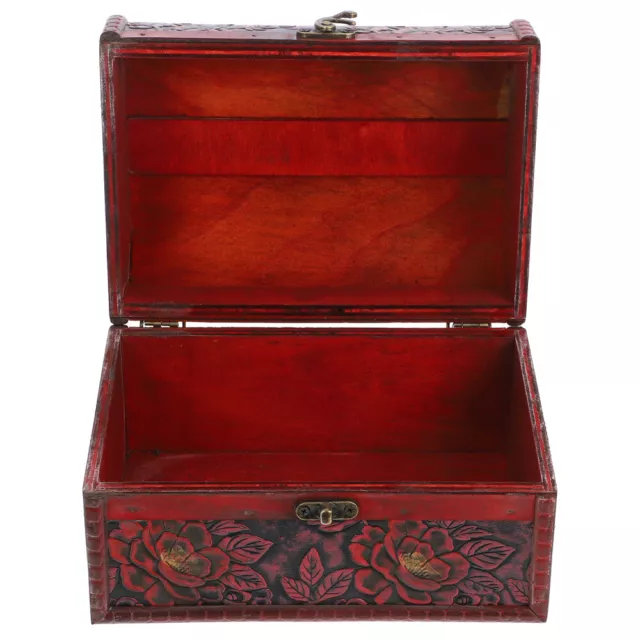 Vintage Embossed Flower Treasure Box Chest Jewelry Container Trinkets Chest Box