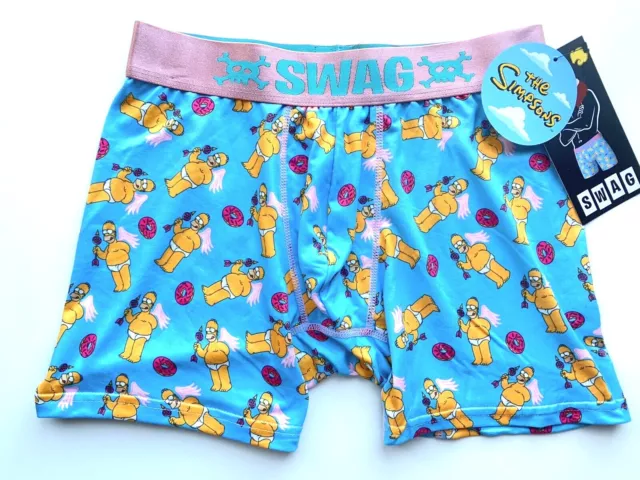 SWAG The Simpsons Valentine's Day 6" Boxer Brief Men S M L Cupid Homer Donut New