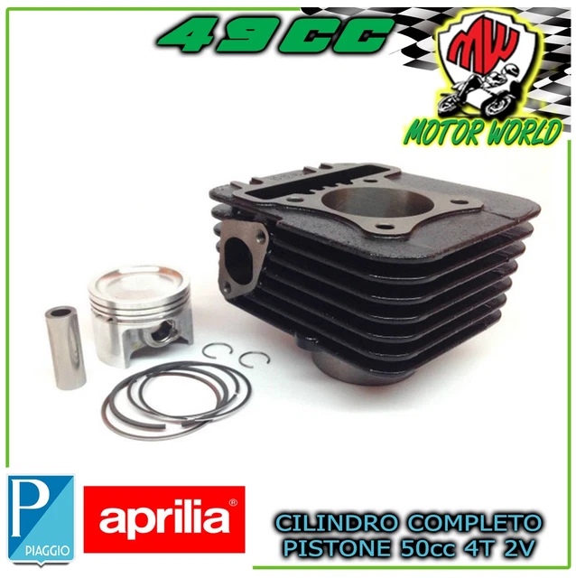 50cc Piston Set - 40mm Diameter, Fits Hercules SR50 Samba, Peugeot Scooters - Includes Rings, Pin, Clips - 2-Year Warranty