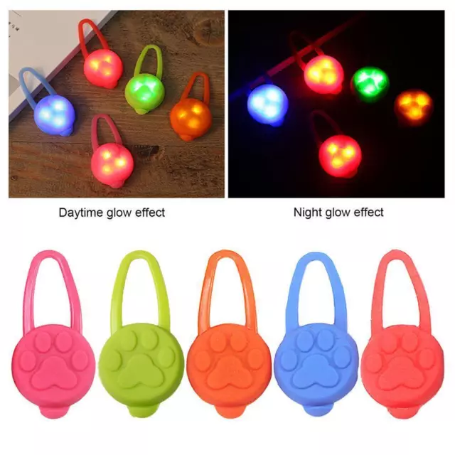 Colorful LED flashlight Dog cat collar Glowing pendant Pet Dog Night Y5 Pet B4L4 2