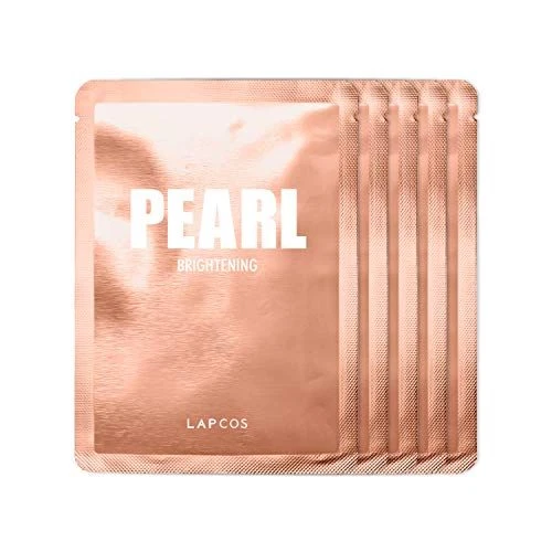 LAPCOS Pearl Sheet Mask, Daily Face Mask with Probiotics 5 Count (Pack of 1)