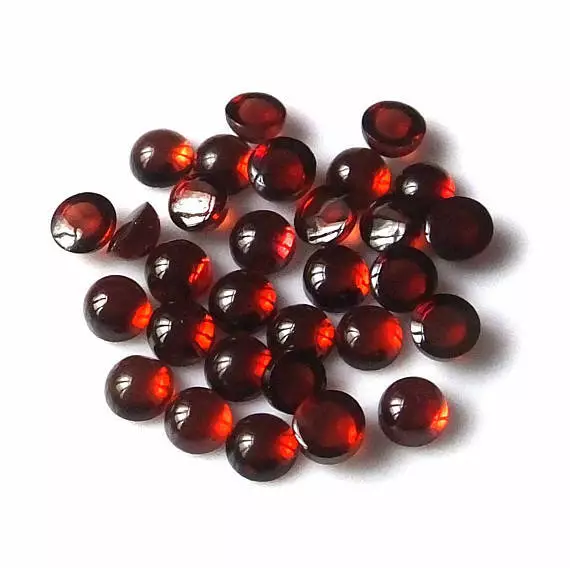 Natural Red Mozambique Garnet 3x3mm To 10x10mm Round Cabochon Loose Gemstone