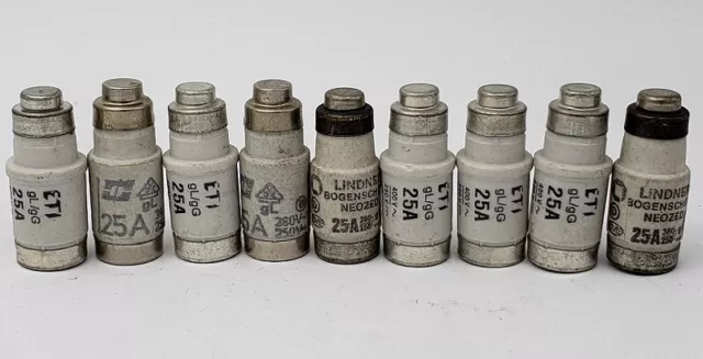 9X Fusibles Neozed Lindner Eti 25A Sécurité Bogenschütz
