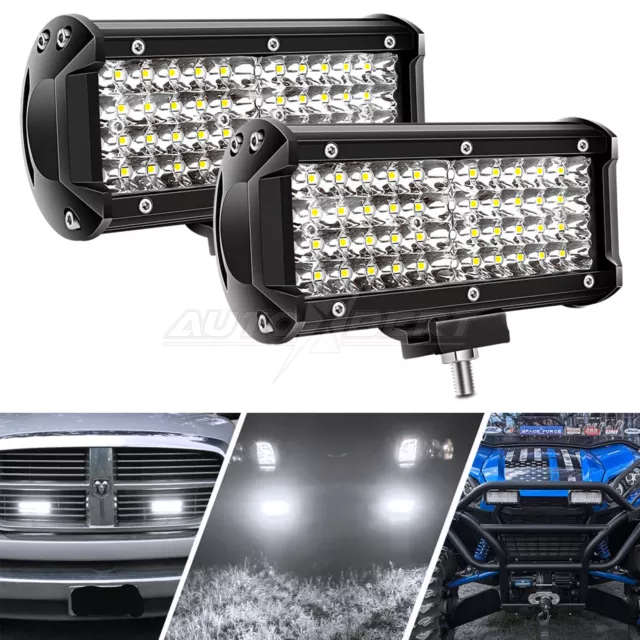 2x 7" 144W LED Arbeitsscheinwerfer Offroad Scheinwerfer JE-EP Bagger SUV 12 24V