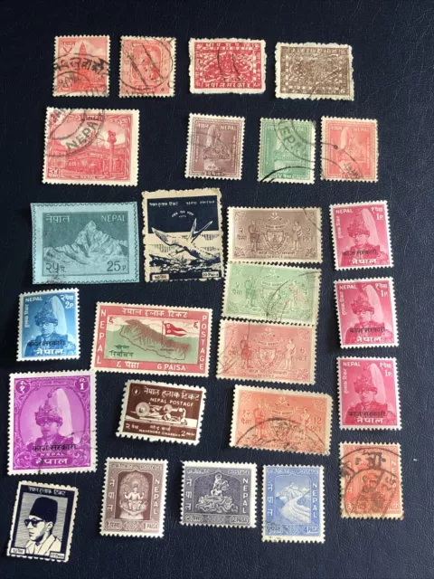 Nepal 1949-1959 Rare Stamps, Lot Of 26 Pcs, 10 Pcs Mint,16 Used