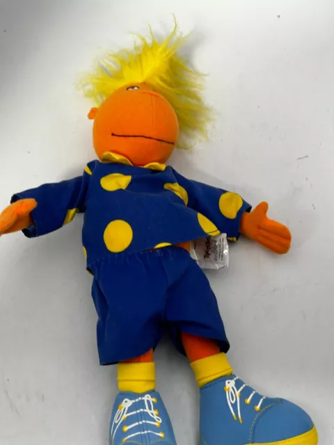 Retro Vintage 1999 Tweenies Medium Jake Yellow Soft Teddy Bear Stuffed Toy #LH