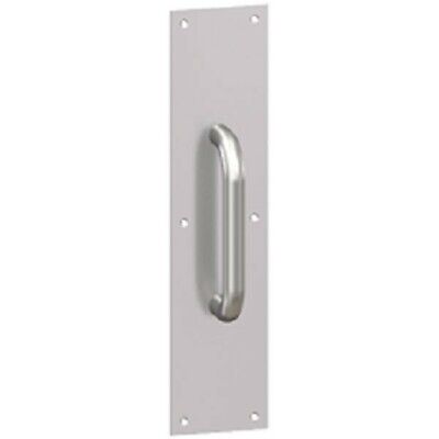 HAGER 33E Square Corner Pull Plate 3.5x15” with round pull Satin Stainless Steel