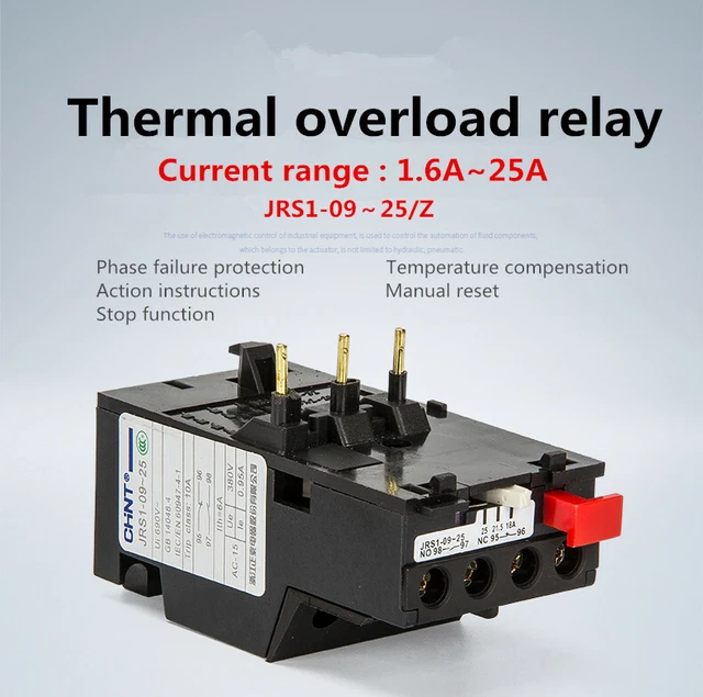 Thermorelais JRS1-25/Z Überlastrelais – Einstellbar 1,6–10 A, Für Motorschutz In Schaltanlagen
