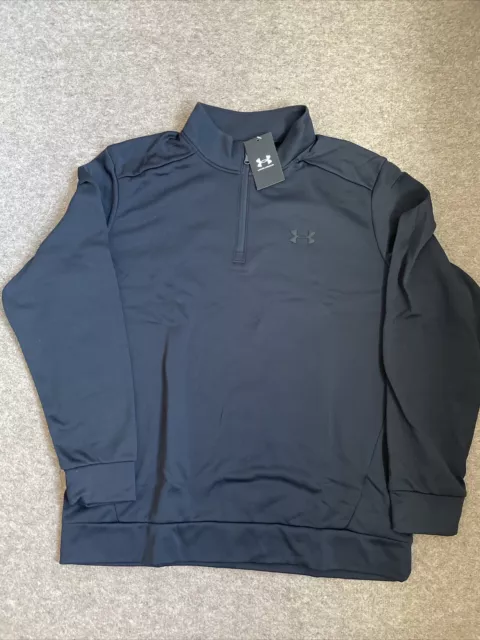 Under Armour ArmourFleece Stretch Fleece lined 1/4 Zip Black Midlayer - 1373358