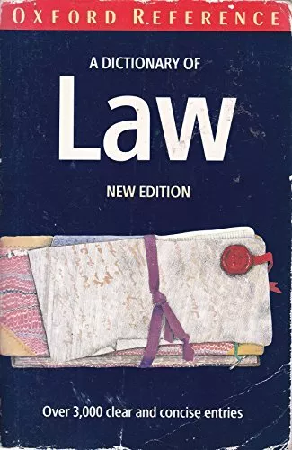 A Dictionary of Law (Oxford Paperback Reference) Paperback Book The Cheap Fast