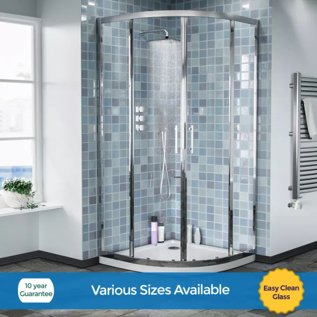 Quadrant Shower Curved Walk in Clear Glass Corner Cubicle Enclosure | Jupiter