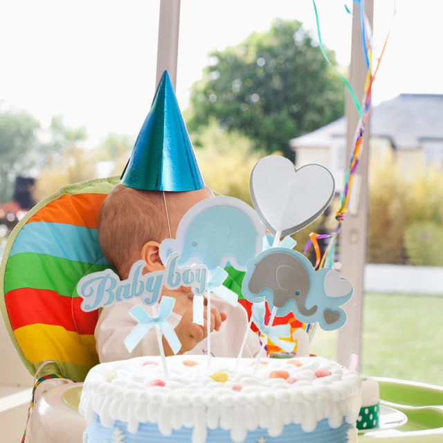 Pastel de cumpleaños Topper Lindo Hermosa decoración Pastel Tarjeta de inserción para bebé niño