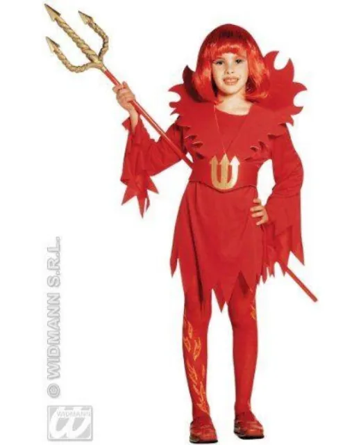 Costume Halloween Diavolo Bambina 8-10 Anni 140 cm 38077 Widmann (Forcone NON In