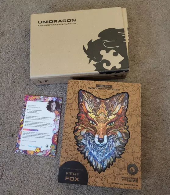 Unidragon Fiery Fox Wooden Puzzle King Size 308 Pieces in box