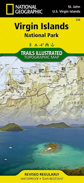 Virgin Islands National Park National Geographic Topo Trail Map Waterproof