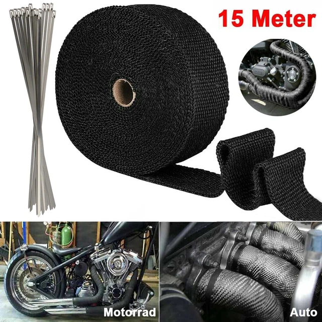 Nastro di protezione dal calore in fibra di vetro 15 m protezione dal calore heat wrap collettore moto nastro di scarico