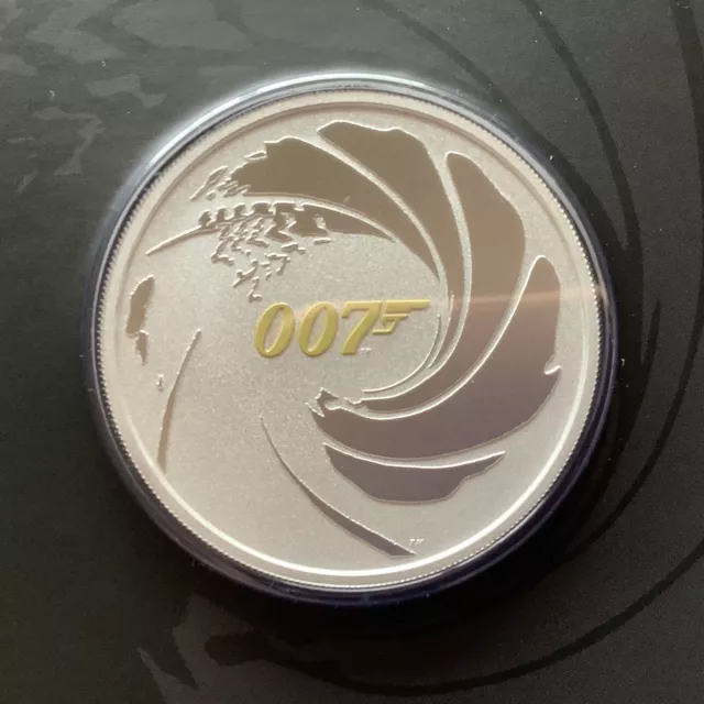 2021 James Bond 007 1oz 99.99 Silver Proof & Colour Issue Limit Only 2,000 FDC