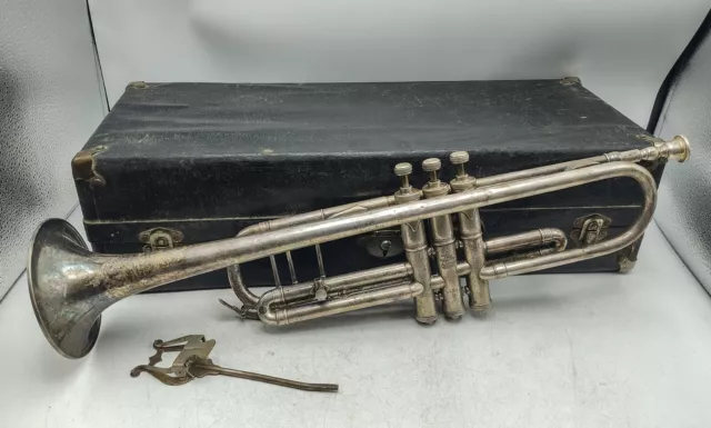 1917 - Buescher Grand Model 9 "Peashooter" Bb LP Trumpet w/ Mouthpiece & Case