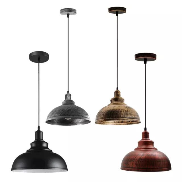 Vintage Pendente a Soffitto Luce Industriale Metallo Paralume LED Appeso Rétro