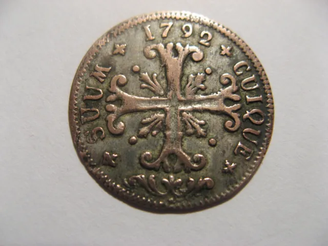 Monnaie de 1/2 BATZEN de 1792- Suisse - Canton de NEUCHATEL