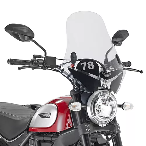 7407AS Givi Parabrisas Con Serigrafía + Ataques para Ducati Scrambler 400 2016