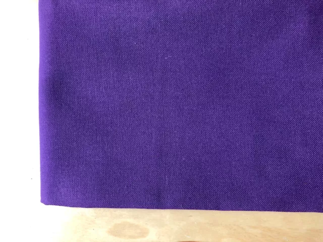 Púrpura - Liso Peso Medio Tela de Algodón Vestido Cortinas - 140cm Ancho Lienzo