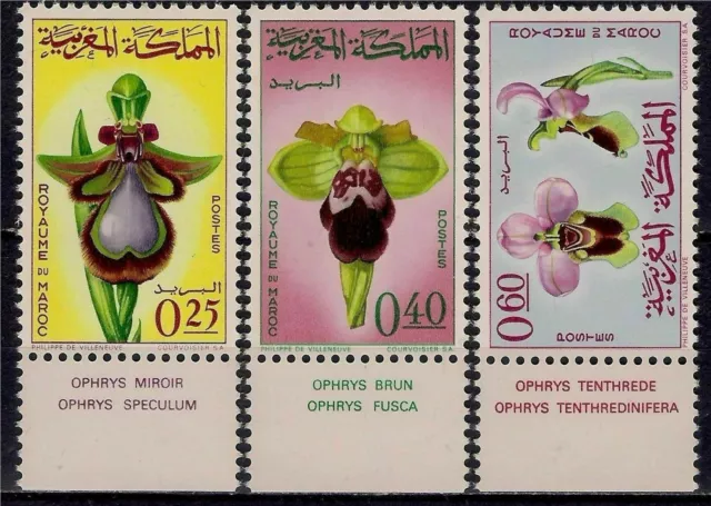 Morocco 1965 Orchids Flowers Plants Nature 3v set MNH