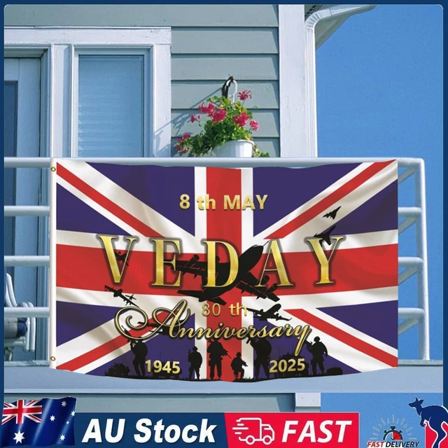 2025 VE DAY 80th Anniversary Flag 3x5 Ft VE Day Flag Memorabilia Flag ...