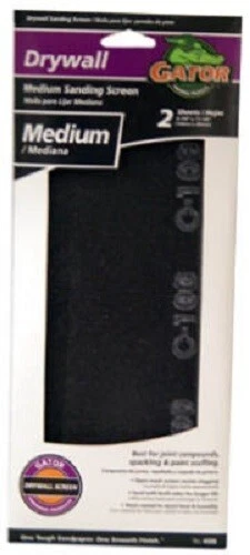 Grit Ali Gator, pantalla de lijado para paneles de yeso, mediana 100 arena, 4,25 x 11,25 pulgadas, 2 piezas