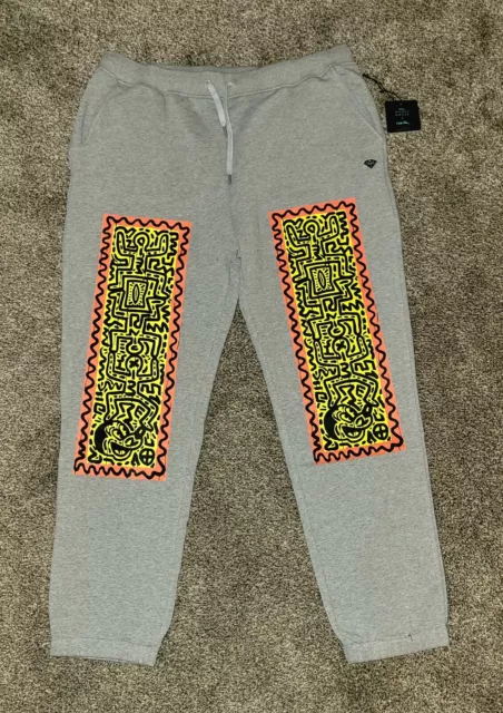 NWT Diamond Supply Co. Disney Mickey Mouse Keith Haring Men's Sweatpants 2XL-38