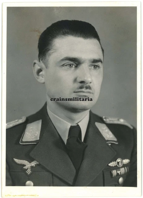 Orig. Foto Portrait Pilot SCHMIDT Manfred 1.(F)/124 Kirkenes Norwegen E^P Orden