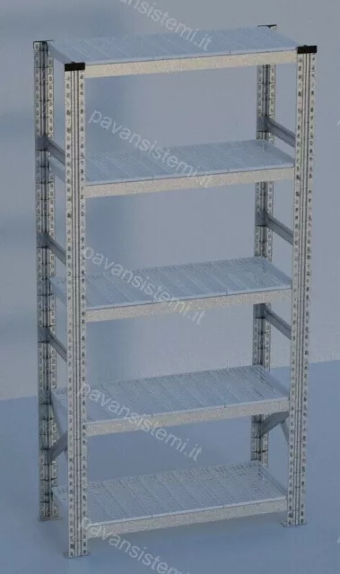 Metalsistem Scaffale Super 123 H.2000 5 Ripiani Plastica Modulo Iniziale