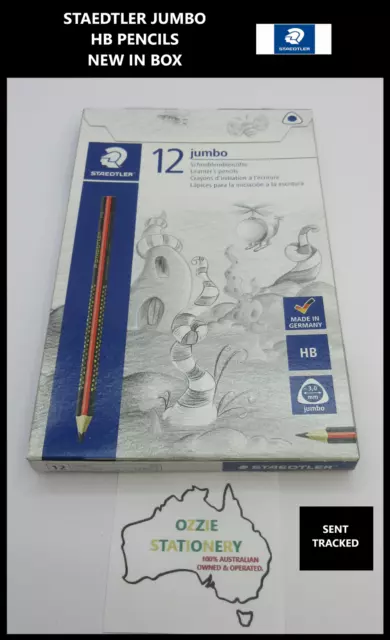 New Box  2B Staedtler Learner Jumbo Triangular Graphite 12 Pencils Sent Tracked