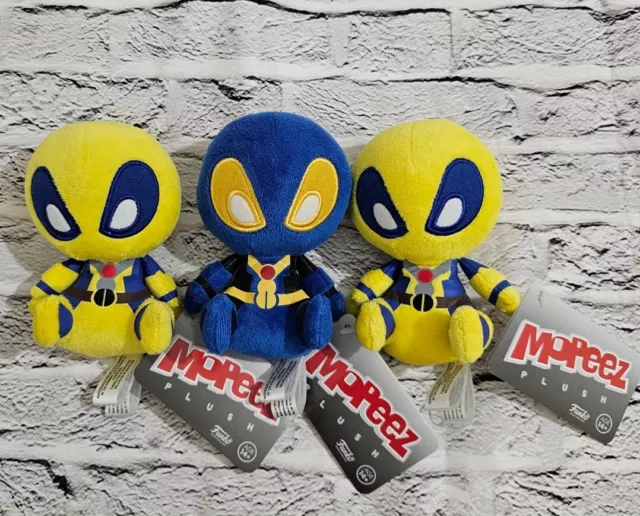 LOT OF 3 Funko Mopeez Deadpool Plush Yellow Blue 5"