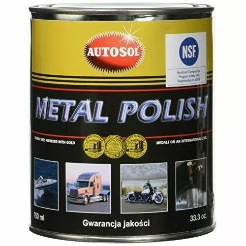 Autosol Metal Polish Paste 750ml Tin Solvol Chrome Aluminium Cleaner 0402