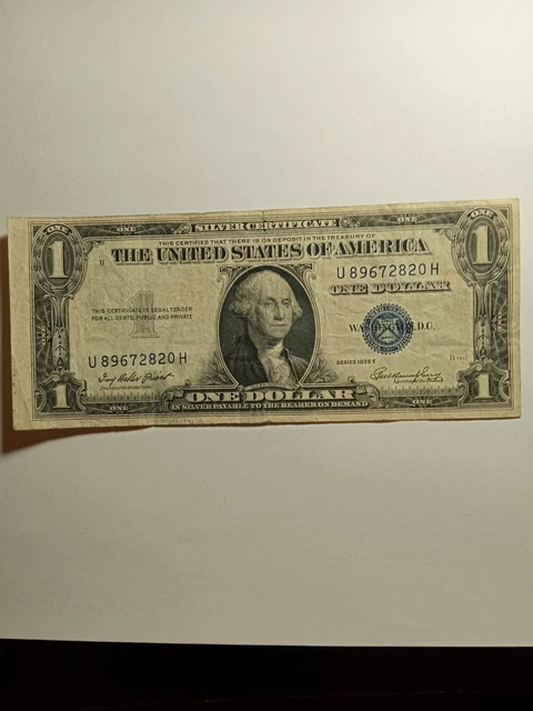 Old Money 🤑💰 1935E Series Blue Seal Silver Certificate Off Set Print