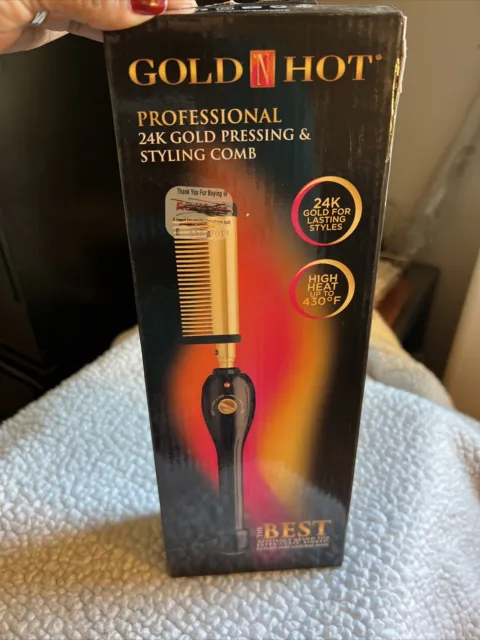 Gold-N-Hot Professional 24k Gold Pressing And Styling Comb 430° Free S&H