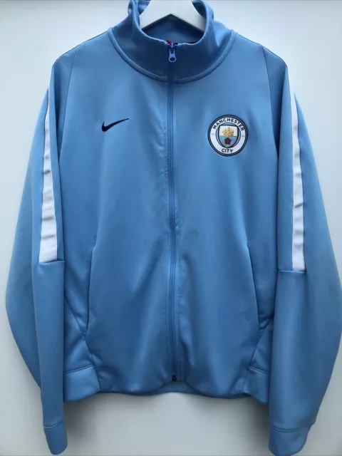 MANCHESTER CITY Football Track Jacket Nike Blue Full Zip Mens Medium M