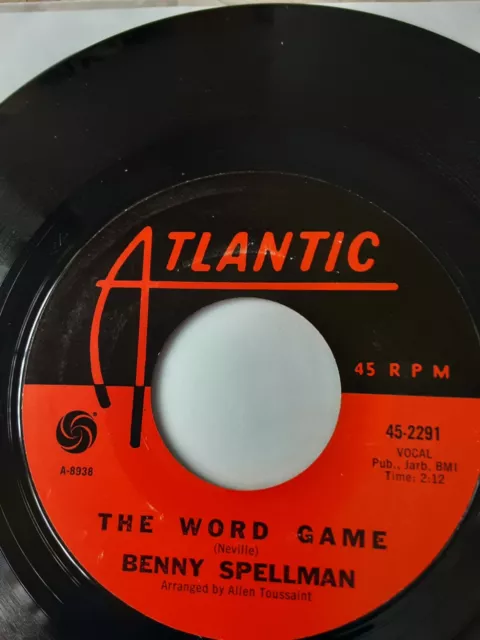 Benny Spellman The Word Game / I Feel Good Atlantic 45-2291 Us Original 1965
