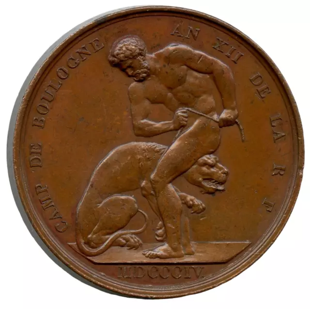 France 1804 Camp De Boulogne Napoleon Bonaparte Bronze Original Medal !!!
