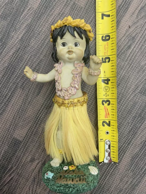 Vintage Aloha Hawaii Souvenir Girl Grass Skirt Sculpture Figure Hula Dance !!