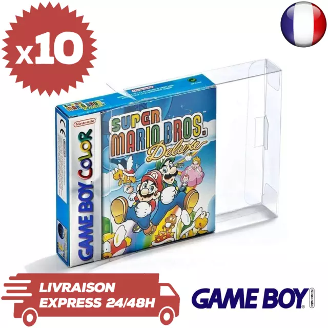 10 Boitiers de Protection Crystal Box Jeux Game Boy Color & Advance 0,3mm Neufs